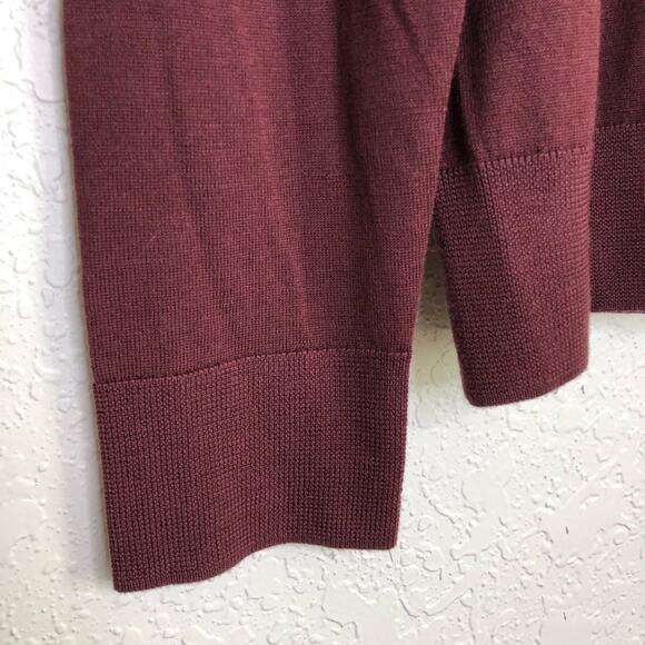 All Saints mens maroon merino wool turtleneck sweater size Extra Large XL - Picture 4 of 14